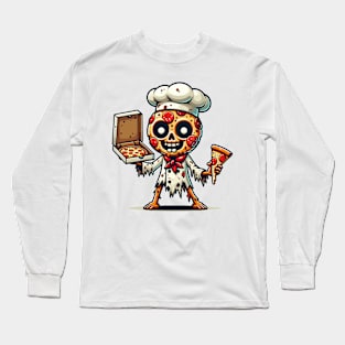 Slice of Fright: Pizza Zombie Chef Long Sleeve T-Shirt